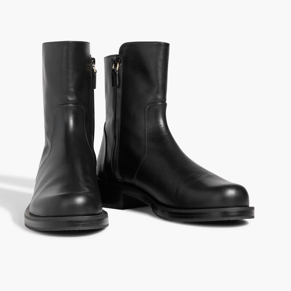 STUART WEITZMAN 5050 Bold ZIP ankle boots BLACK LEATHER 8 - Picture 1 of 7